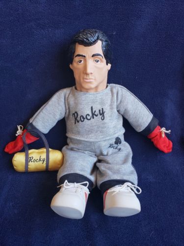 Rocky Balboa Doll Toy Sylvester Sly Stallone 1985 Movie Gloves Bag Plush Stuffed