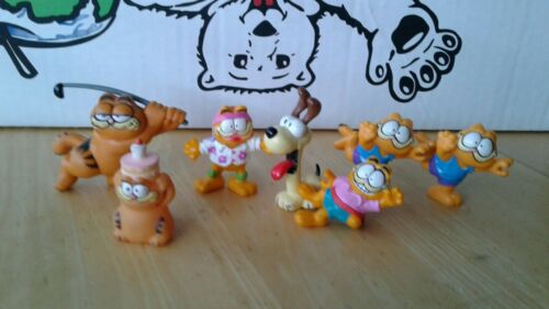 1980's Garfield PVC Lot of 7 Figurines w/ ODIE