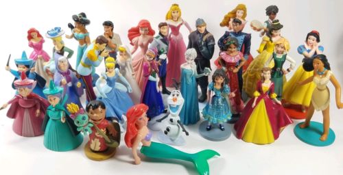 Disney PVC Toy Lot Cake Toppers Figurine Figures Cinderella Frozen Mermaid Belle