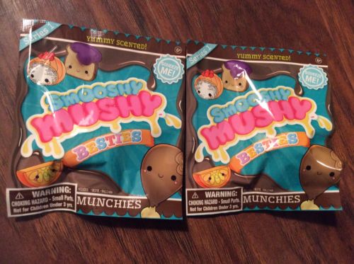 LOT OF 2 SMOOSHY MUSHY BESTIES, MUNCHIES, BLIND BAGS, SERIES 1, SCENTED, SEALED