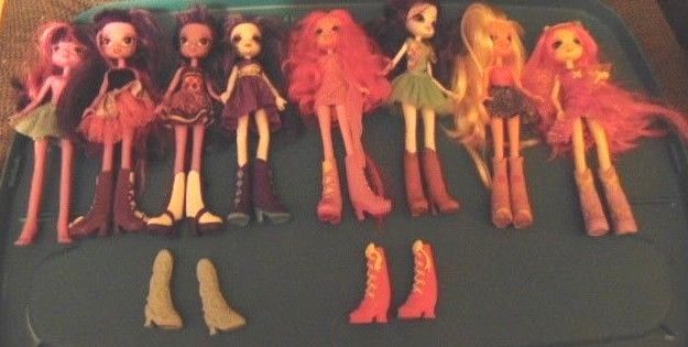 Lot of 8 My Little Pony Equestria Girls Dolls Most w/Clothes Shoes