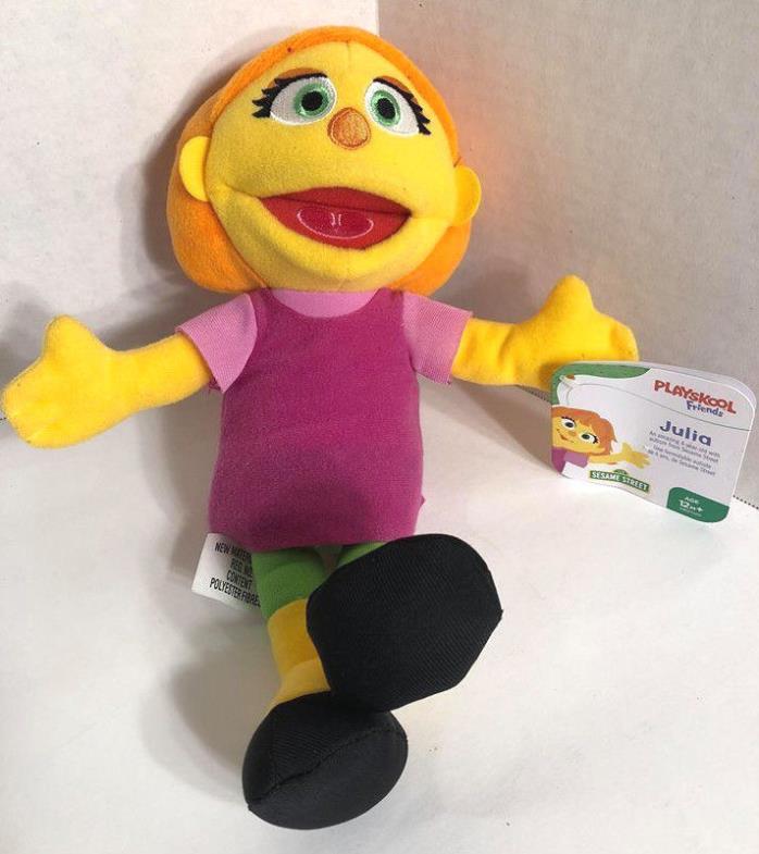 Playskool Friends Sesame Street Julia Mini Plush With Tags RARE 9.5