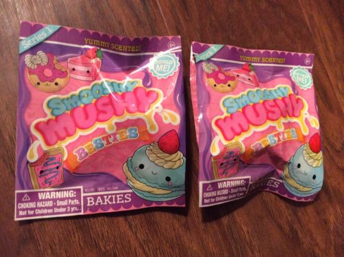 LOT OF 2 SMOOSHY MUSHY BESTIES, BAKIES, BLIND BAGS, SERIES 1, AGES 6+, SEALED