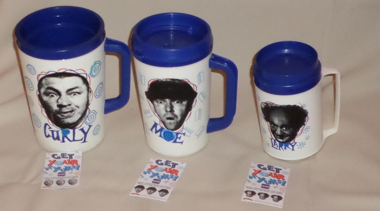 CLARK OIL COMPANY THREE STOOGES Insulated Thermal Travel Mugs Set of 3 ALADDIN