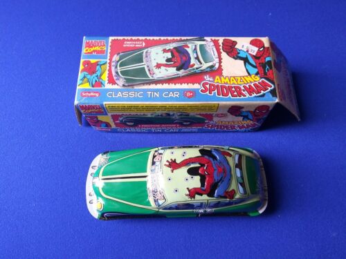 VERY NICE TIN AMAZING SPIDERMAN  CAR FRICTION POWERED in BOX