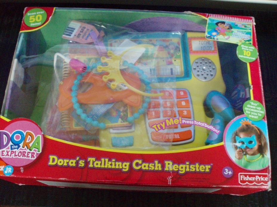Dora The Explorer Talking Cash Register 2006 Fisher Price Mattel Learning ~ VGUC