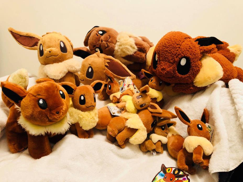 Pokemon center EEVEE pokedoll lifesize 1:1 Banpresto tomy Plush Doll Japan LOT