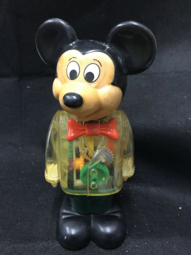 Walt Disney Productions Wind Up Mickey Mouse Toy 1978 Gabriel Viewable Gears