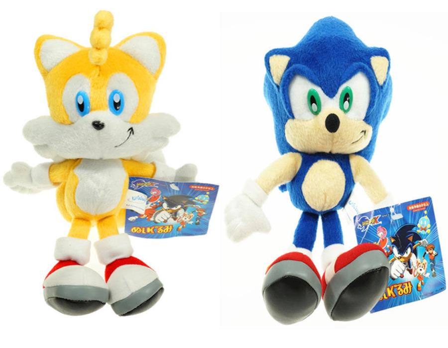 Sonic The Hedgehog Plushie Tails and Sonic Plush Doll Stuffed Figure Toy - 8 In.