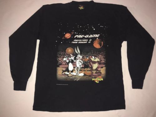 Vintage 90s 1996 SPACE JAM Warner Bros Looney Tunes Graphic SHIRT L Rare
