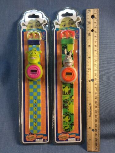 Lot Of 2 2007 Novelty Inc. DreamWorks Shriek The Third & Donkey Digital Watches