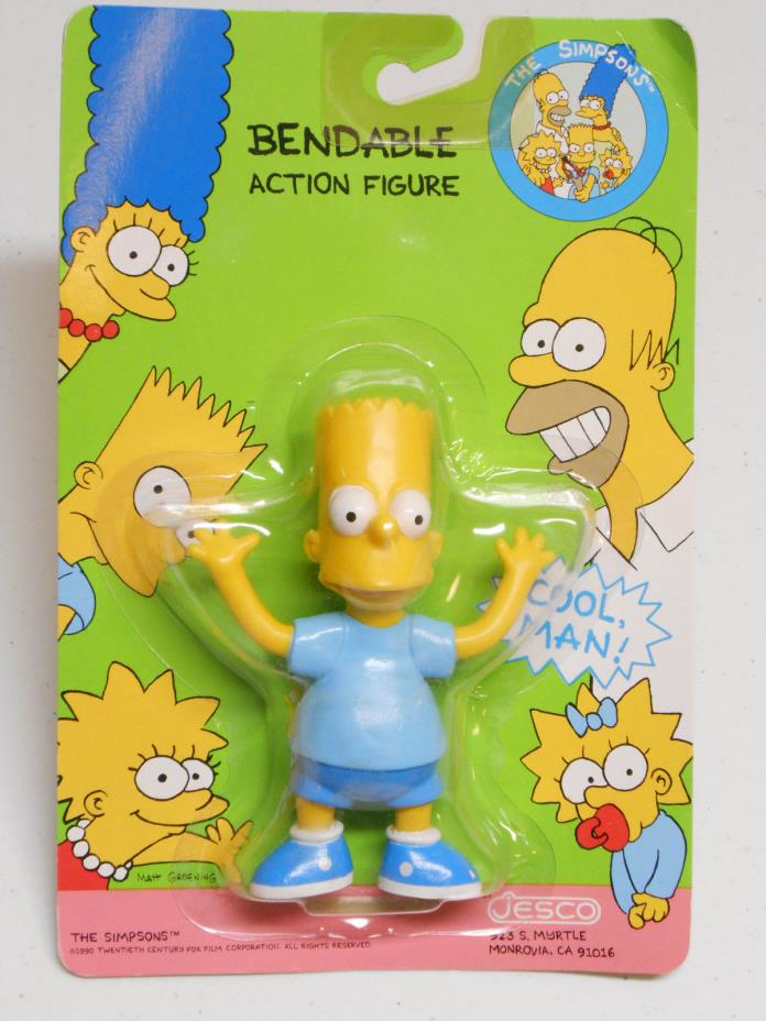 1990 BART SIMPSON BENDABLE ACTION FIGURE BY JESCO. NEW.