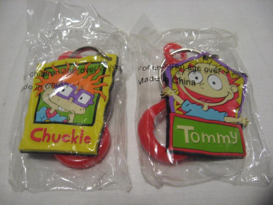 2000 Viacom Nickelodeon Rugrats Tommy & Chuckie Rubber Key Rings/Key Chains Lot
