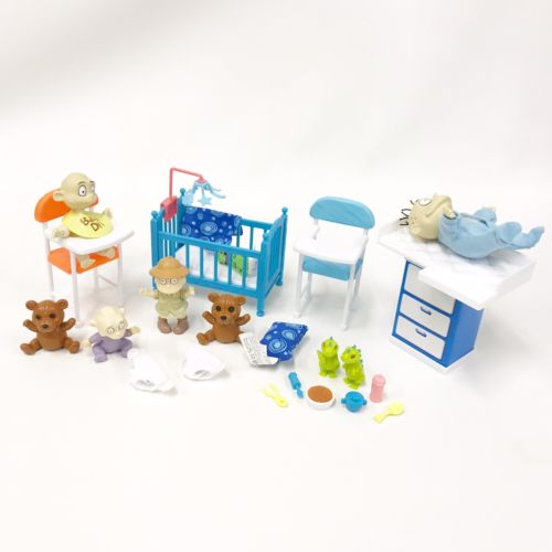 Rugrats Figure Playset Lot Tommy's Baby Dil's World Crib High Chairs Reptar A4