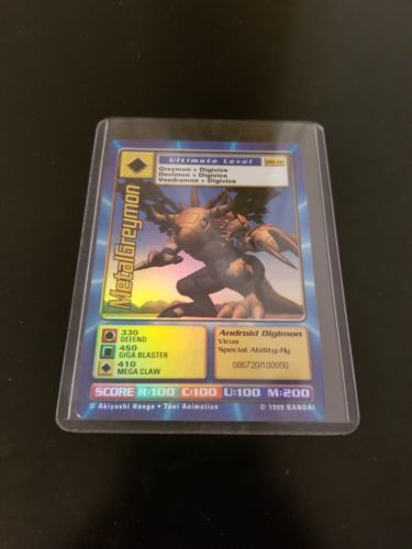 Digimon TCG MetalGreymon DW-01 Holo Foil_PLUS FREE LOT  Perfect Condition/MINT