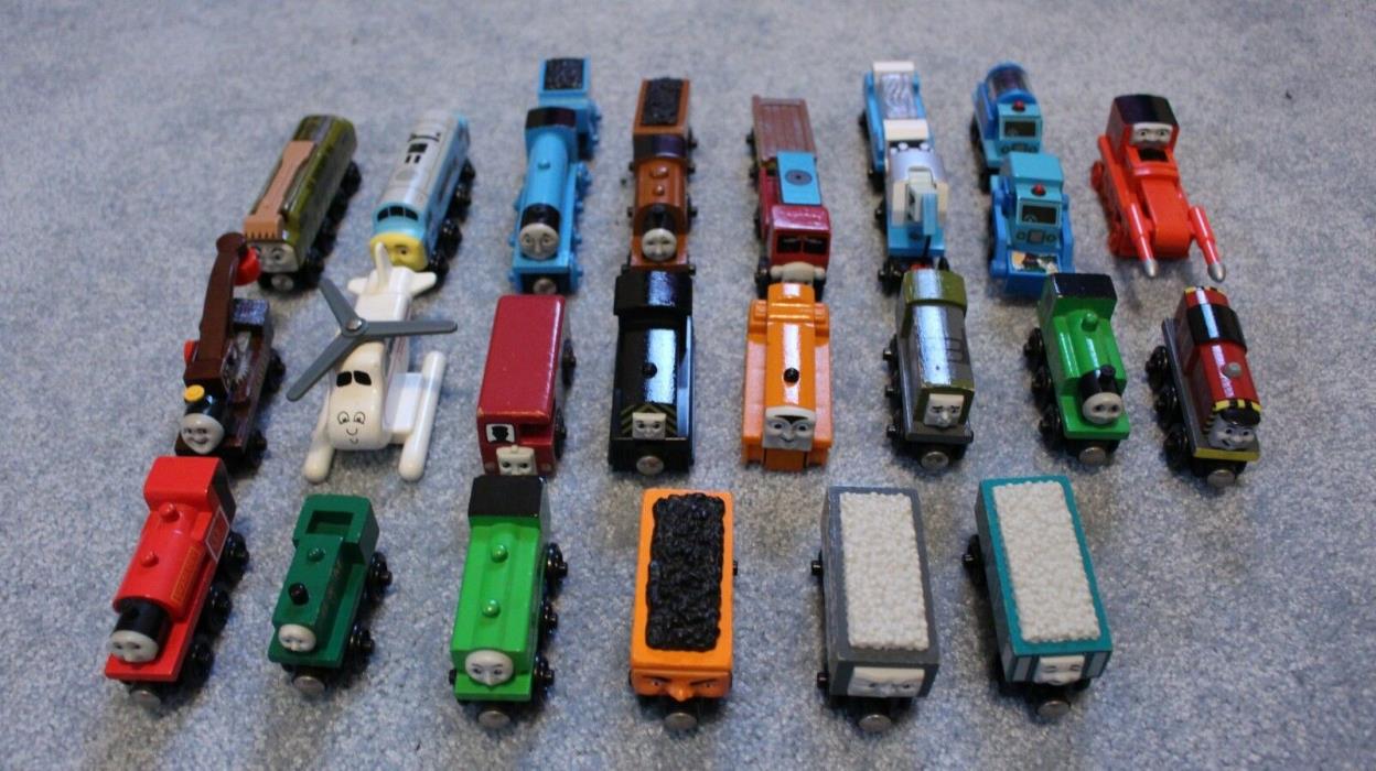 Thomas The Tank Engine and Friends Wooden Railway Large Lot of 22 Trains Rare!!!