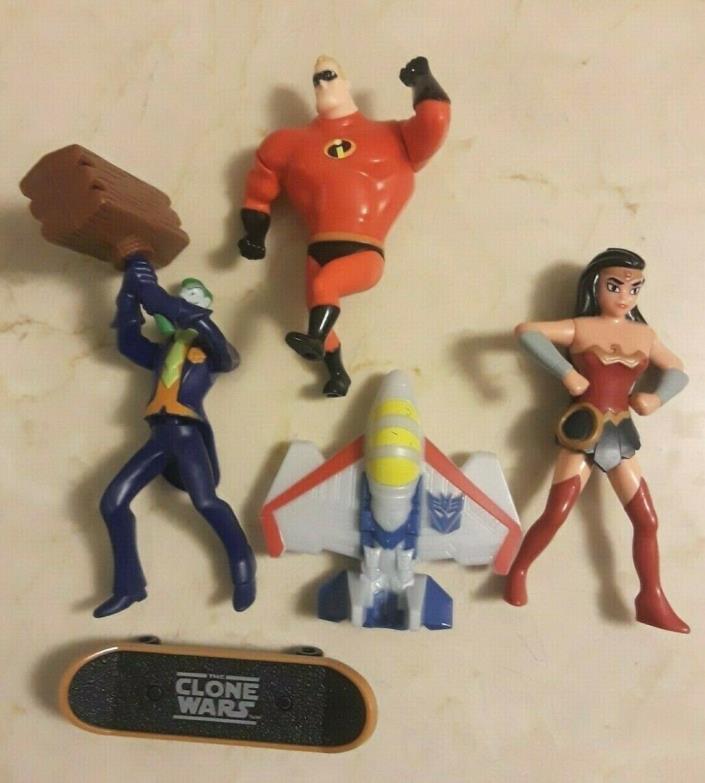 Lot of 5 McDonald's Burger King Toys Incredibles Wonder Woman Joker Star Wars