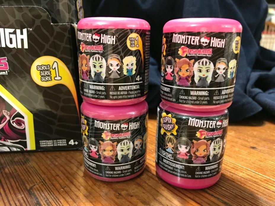 Monster High Series 1 Fashems - FOUR Capsules /NEW