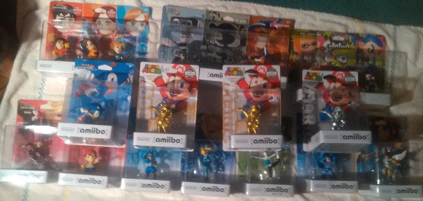 Amiibo Lot  Set of 14  Amiibos with 3 sets of 3 pack Amiibos