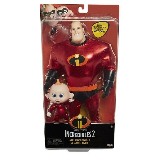 Disney Pixar Incredibles 2 - Mr.Incredible & Jack Jack Figure Poseable NEW 2018