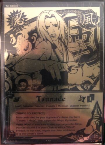 Naruto CCG Tsunade [Things To Protect] 843 Black & Gold Super Rare FOIL card NM+