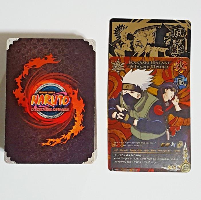 NARUTO CCG TCG 120 cards(NO DUPLICATES)+2SUPER RARE Kakashi Itachi pr063 Temari