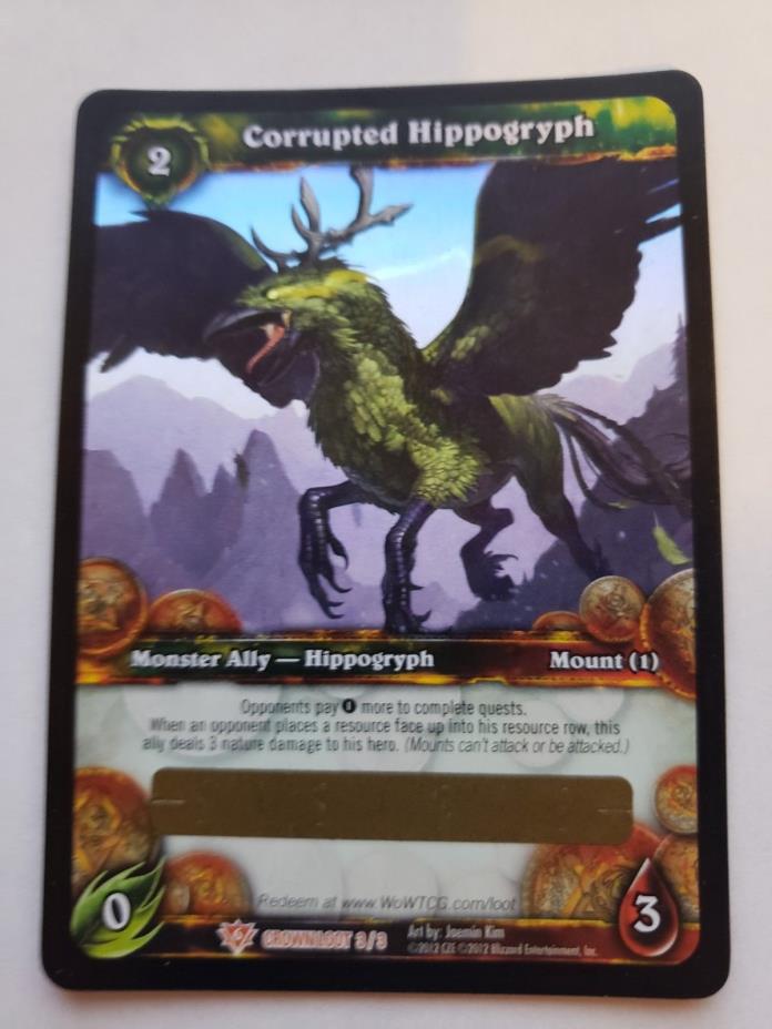 World of Warcraft TCG Unused/Unscratched Loot Card: Corrupted Hippogryph