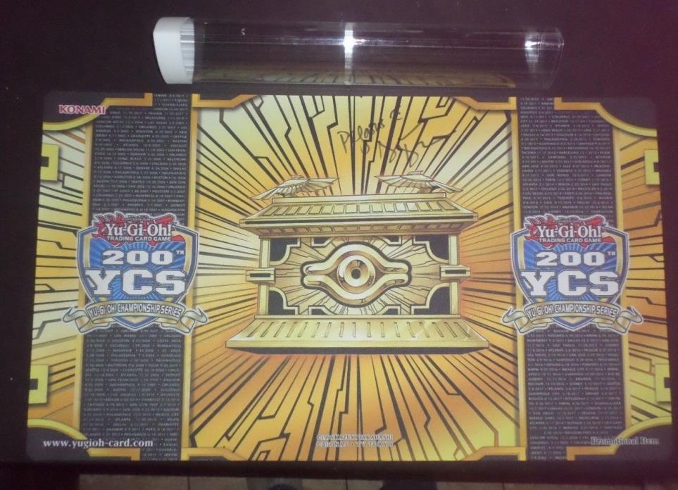 Yugioh YCS 200 Gold Sarcophagus Playmat BRAND NEW SIGNED BY DARREN DUNSTAN*