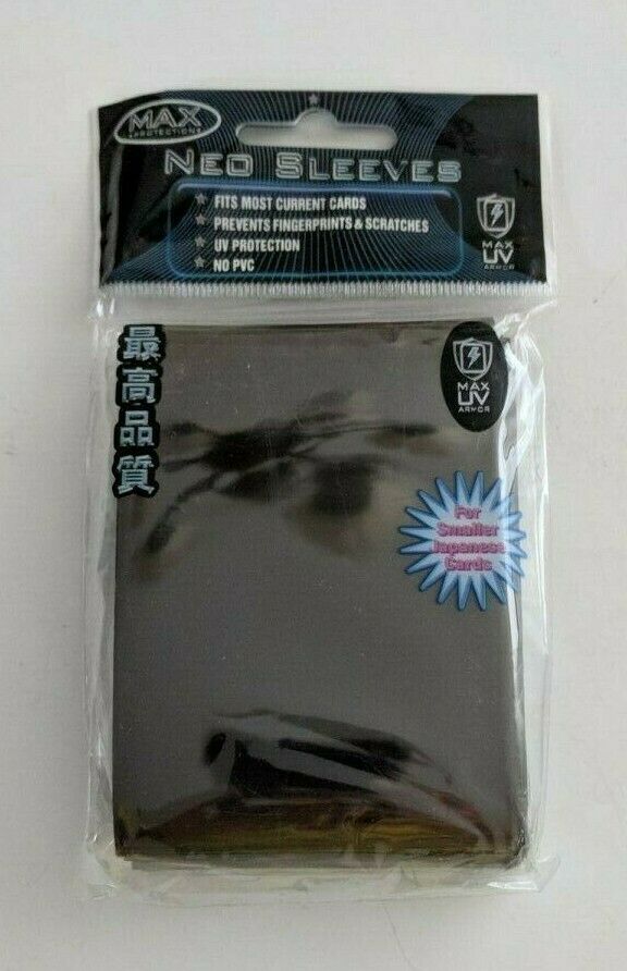 Black Max Protection Neo Sleeves Max UV Armor Fit for Smaller Japanese Cards