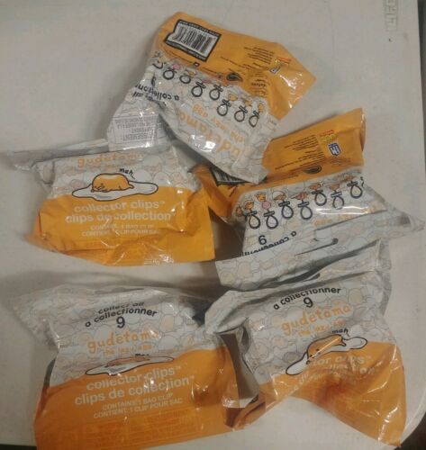 Gudetama, The Lazy Egg. Collector Clips. 9 to collect. LOT OF 5