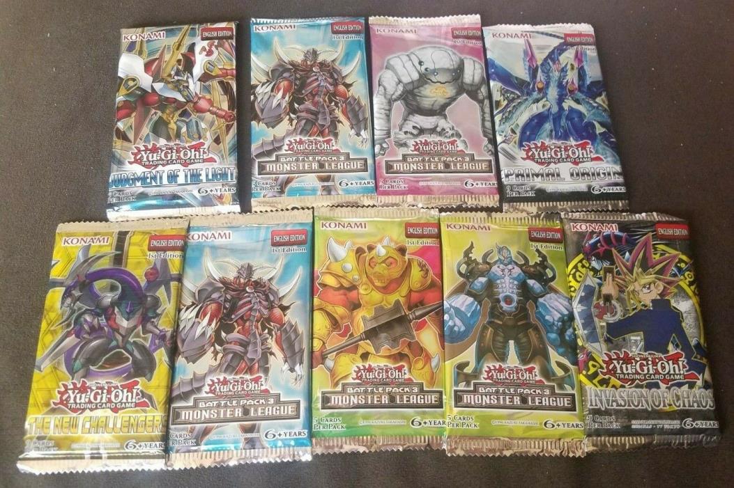 Yu-Gi-Oh Cards Booster Packs - 9 PACK LOT Brand New SEALED - BEST DEAL EVER!