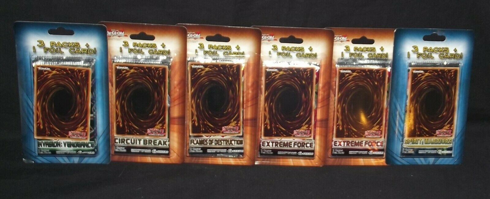 6 Yu-Gi-Oh Sealed 3-Pack Blisters w/Foil Cards, 4 Circuit Break Booster Packs