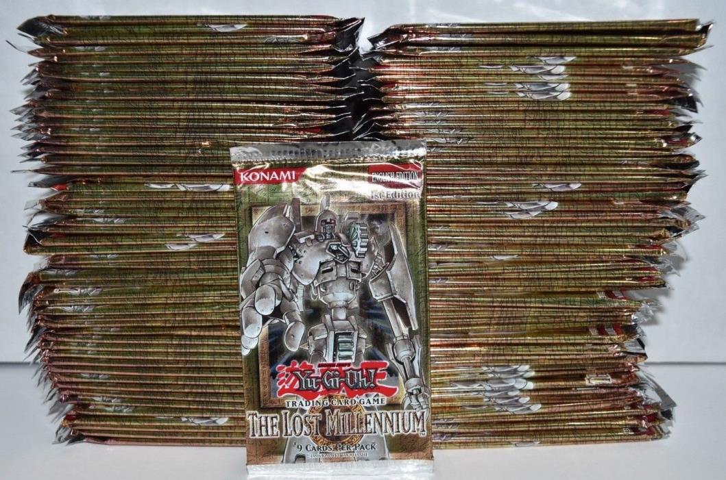 100x The Lost Millennium 1st Edition Yugioh Unsearched Packs - Brand New Sealed