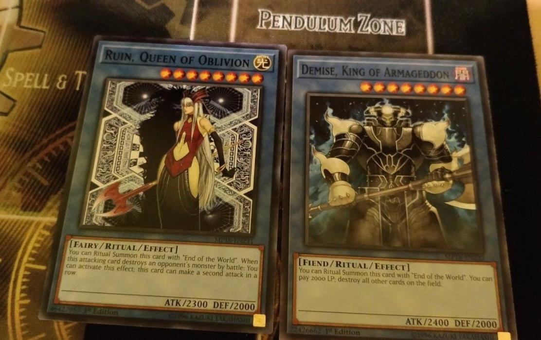 RUIN, QUEEN OF OBLIVION  + DEMISE KING - 1ST ED NM MP18-EN231 EN232 - YUGIOH