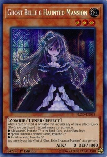 Ghost Belle & Haunted Mansion - FLOD-EN033 - MINT Unl. Edition Secret Rare