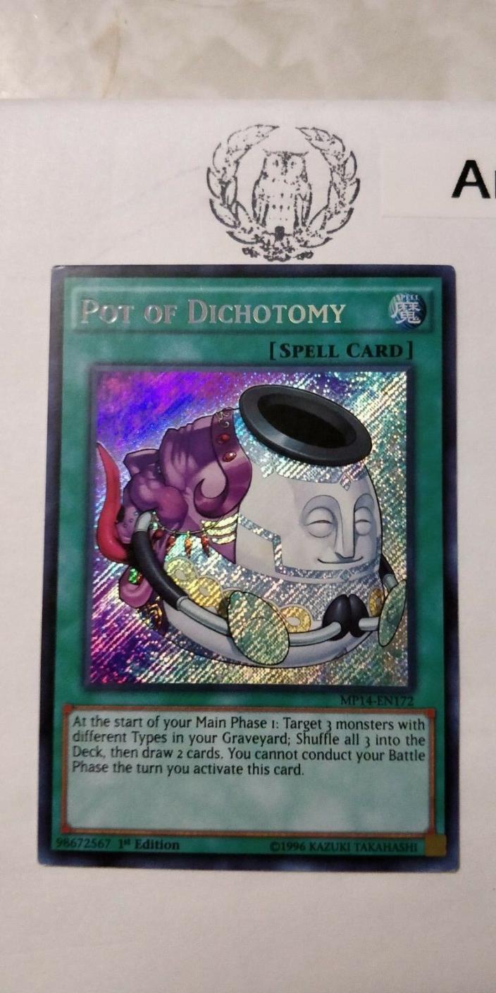 POT OF DICHOTOMY - 1ST SECRET RARE NM MP14-EN172 - YUGIOH