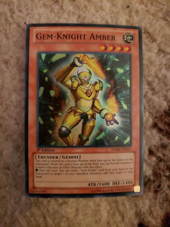 Yugioh Gem-Knight Amber [Super Rare 1st Edition](HAO6-EN033)