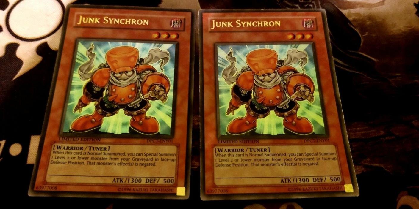 2X JUNK SYNCHRON - LIMITED ED ULTRA RARE NM + X1 PLAYED DPCT-ENY01 - YUGIOH