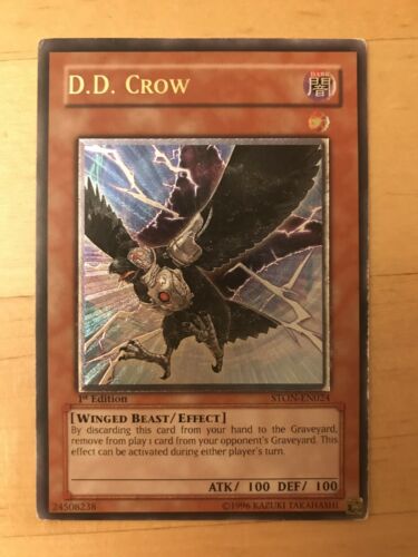 Yugioh! D.D. CROW STON-EN024 1st Ed. Ultimate Rare! See Pics. Free Ship & Track!