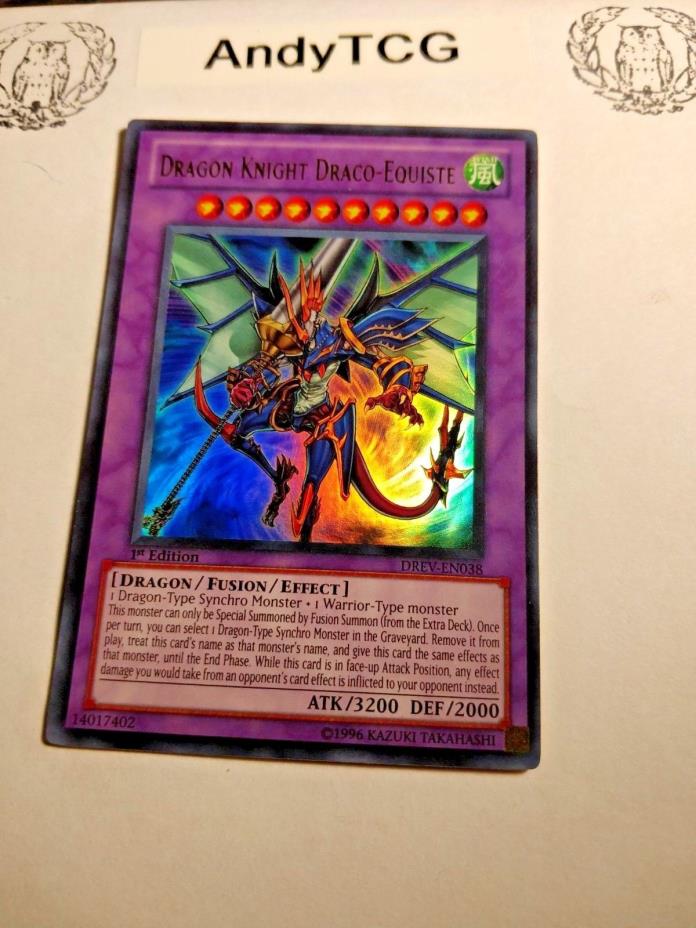DRAGON KNIGHT DRACO -EQUISTE - 1ST ED ULTRA RARE M/NM DREV-EN038 - YUGIOH