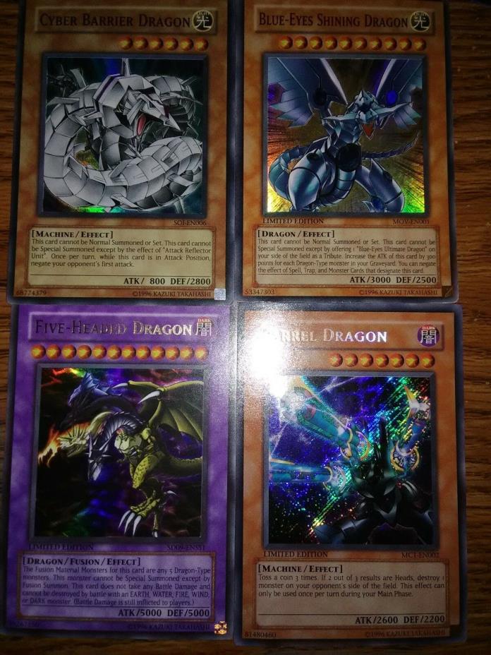 YuGiOh LM Dragon Set / Secret Rare Barrel / Ultra Rare Five Headed / Blue Eyes