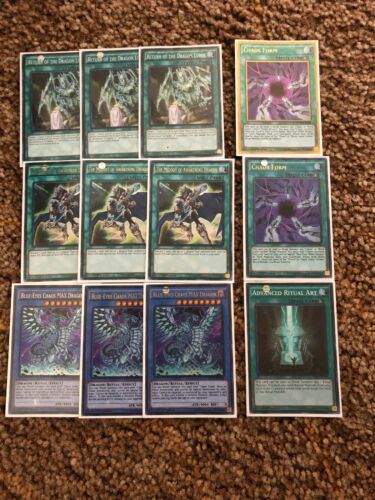 3x Blue Eyes Chaos Max Dragon Plus 9 Spell Cards