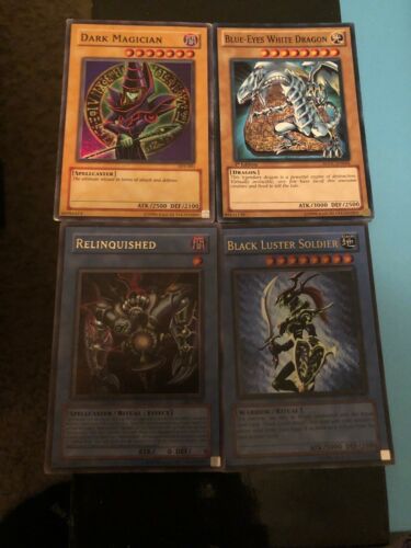 Yugioh Card Lot (Old Cards) Dark Magician, Blue Eyes White Dragon, Relinquished.