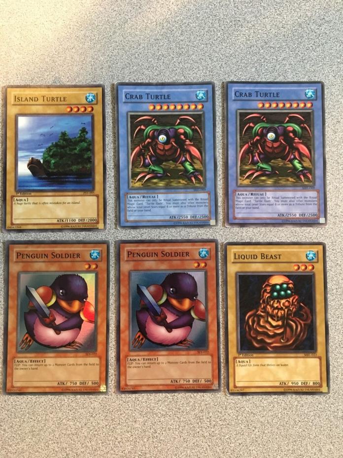Yu-Gi-Oh cards- 6 card lot - all Aqua type. *Great booster for your deck*