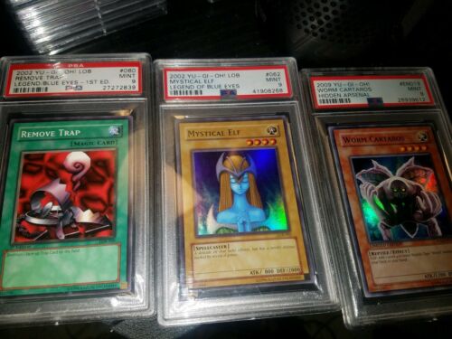 3 PSA Yugioh Cards