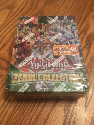 YUGIOH 2013 ZEXAL COLLECTION 16 TIN CASE BLOWOUT CARDS Read Back Of Box Details!