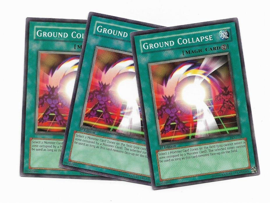 YU-GI-OH 3x GROUND COLLAPSE COMMON PSV-070 1st EDITION (UNPLAYED)