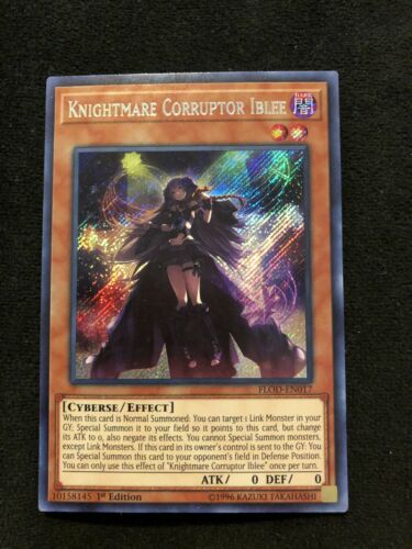 Yugioh Knightmare Corruptor Iblee FLOD-EN017 Secret Rare 1st Edition NM