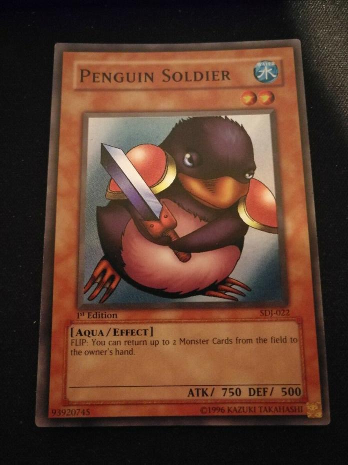 Yu-Gi-Oh! Penguin Soldier SDJ-022 Super Rare 1st Edition Lightly Played