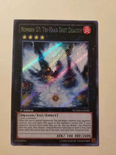 Yu-Gi-Oh! 2x Number 57: Tri-Head Dust Dragon NUMH-EN030 Secret Rare Unlimited NM